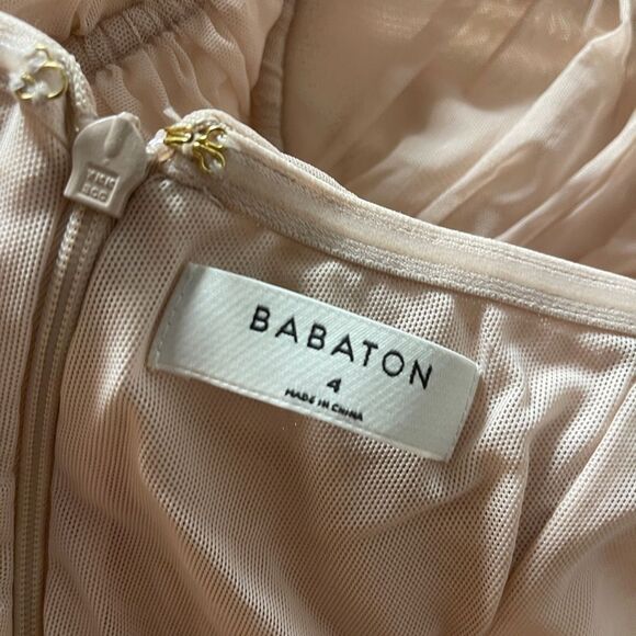 Aritzia Babaton Camille Luxor Ruched Bodycon Dress in Light pink - Size 4 - Picture 8 of 11